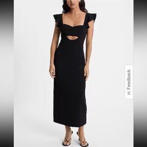 Express Flutter Sleeve Cutout Midi Dress